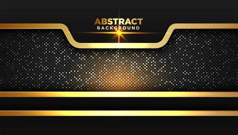 Premium Vector Dark Abstract Background With Overlap Layers Golden