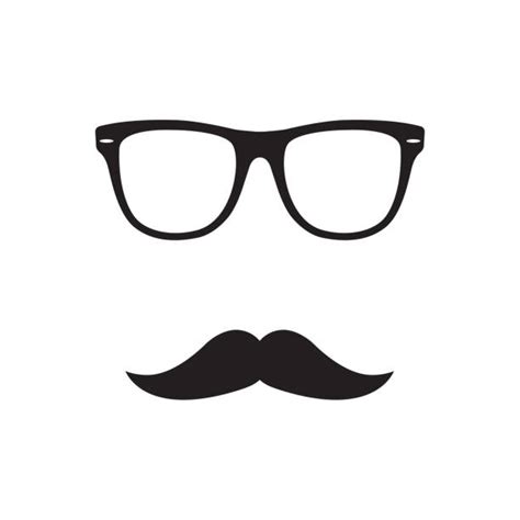 Silhouette Of Fake Mustache And Glasses Illustrations, Royalty-Free ...