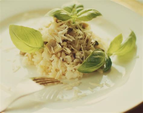 Receta Del Risotto De La Seta Foto De Archivo Imagen De Arroz Cocina