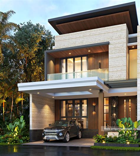 Desain Rumah Modern 2 Lantai Bapak Hendri Di Jambi Tampak Depan 23711