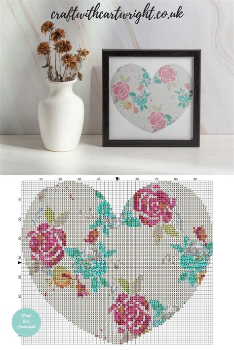 Vintage Roses Heart Cross Stitch Free Pattern Craft With Cartwright