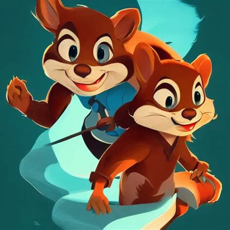 Face Icon Stylized Minimalist Chip N Dale Rescue Stable Diffusion