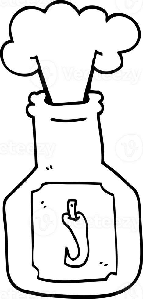 Line Drawing Cartoon Hot Chlli Sauce PNG