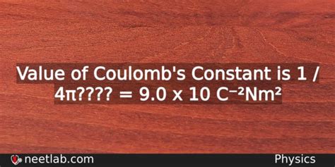coulombs constant neetlab