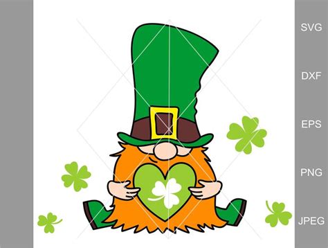 St Patricks Day Svg Irish Gnomes Clipart Clover Clipart Png Etsy St