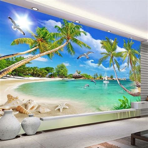 Wallpaper Pantai 3D Jual Kitchenset Lemari Meja Conter DLL