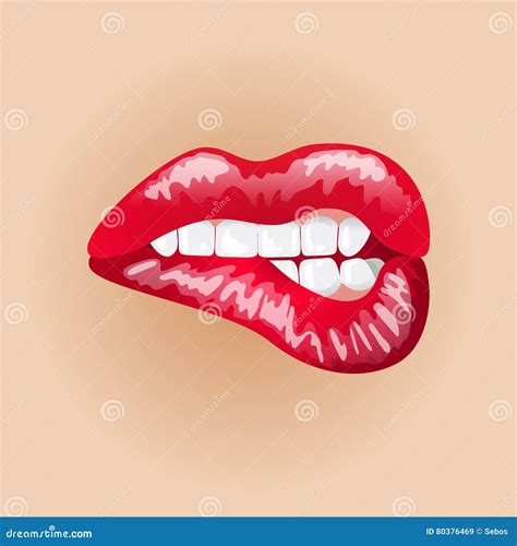 Female Lips On Nude Backdrop Illustration Of Sweet Passion Makeup Mouth Woman Kiss Cartoon