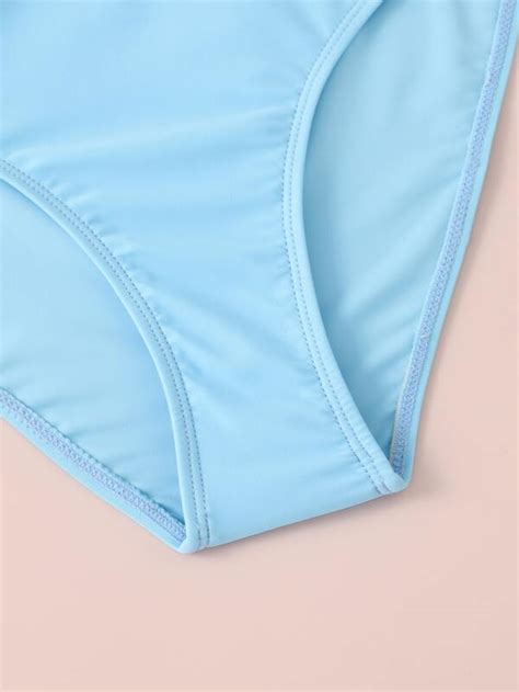 Teen Girls Tropical Print Twist Front Bikini Swimsuit With Beach Skirt Shein Uk