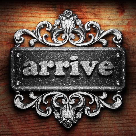 Arrive Word Of Iron On Wooden Background 6346148 Stock Photo At Vecteezy