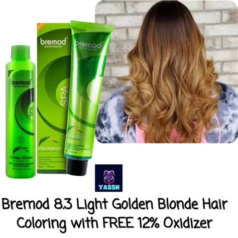 Bremod 8 3 Light Golden Blonde Hair Coloring With FREE 12 Oxidizer Yassh Lazada PH