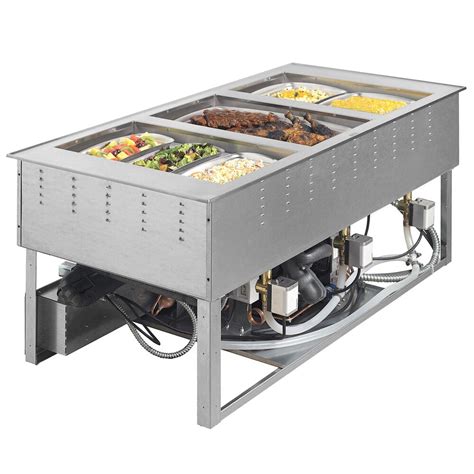 Vollrath FC 6HC 03120 Three Well Modular Drop In Hot Cold Food Well With Manual Manifold Drain
