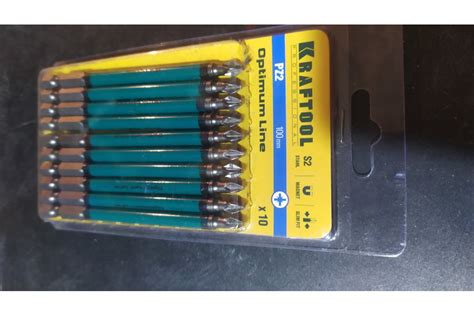 Профессиональные биты Kraftool (PZ2, 100 мм, 10 шт.) 26124-2-100-10 ...