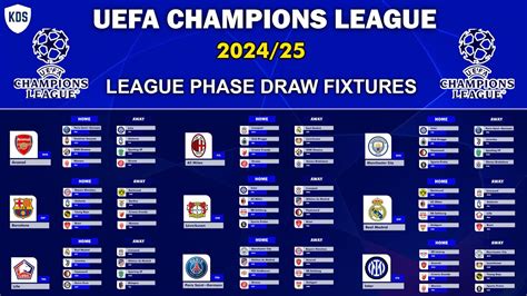 Uefa Champions League 202425 League Phase Draw Fixtures Ucl Fixtures