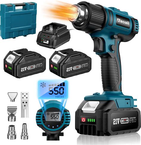 Kknoon Cordless Handheld Hot Air Machine Lithium Rechargeable Heating Equipment Temperatures