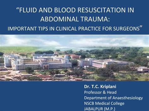 Fluid and blood resuscitation in abdominal trauma | PPT