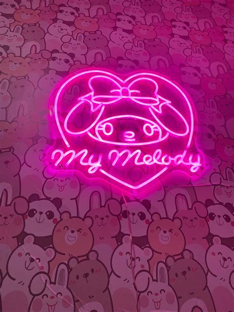 Download My Melody Neon Sign Wallpaper Wallpaper | Wallpapers.com