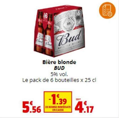Promo Bi Re Blonde Bud Chez Coccinelle Supermarch Icatalogue Fr