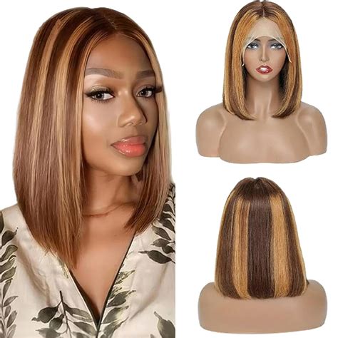 Amazon Smoora Highlight Honey Blonde HD Lace Front Wig Human Hair Ombre Lace Front Wig