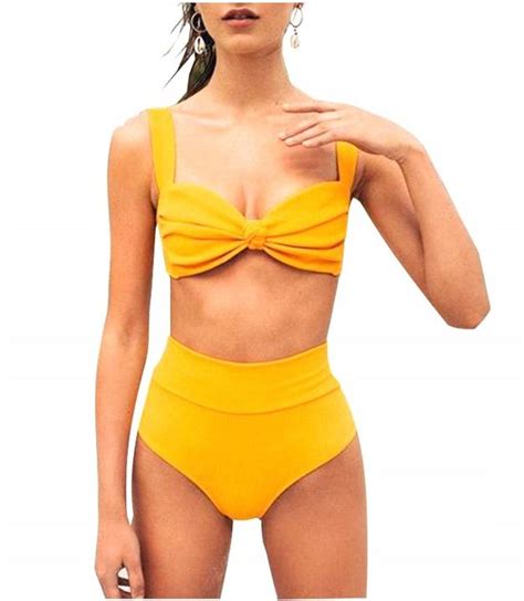 STRÓJ KĄPIELOWY BIKINI Z WYSOKIM STANEM KOKARDKĄ S ERLI pl