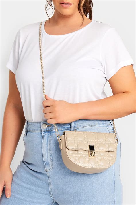Nude Quilted Chain Shoulder Bag Yours Clothing