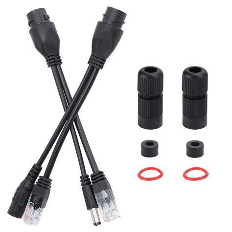 Poe Adapter Cable Nonstandard Waterproof Injector Splitter Dc12vblack