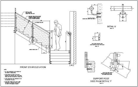 Architectural Stairs Railings And Balcony Drawings