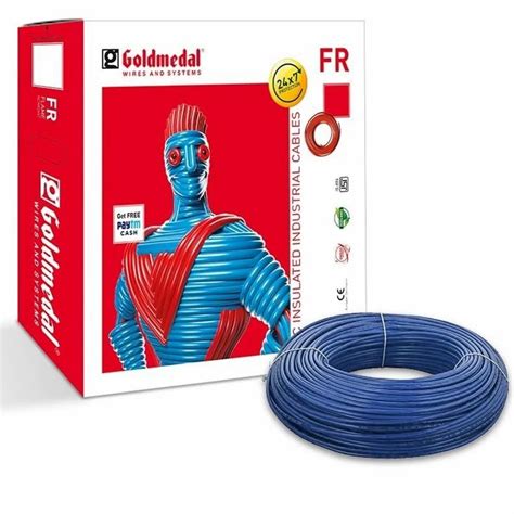 1 Core Goldmedal Blue Pvc Insulated Cables Roll Length 90 M Wire