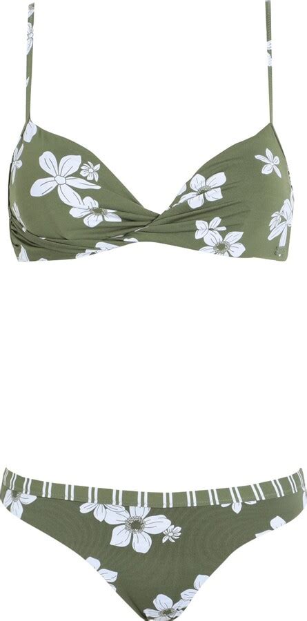 Roxy Rx Costume Retro Revo Wrap Set Bikini Military Green Shopstyle Two Piece Swimsuits