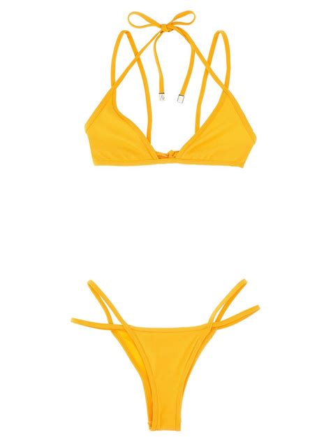 Buy The Attico Ribbed Bikini Yellow At Off Editorialist