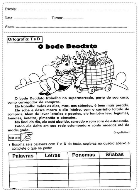 Atividades de português 4° ano para imprimir — SÓ ESCOLA