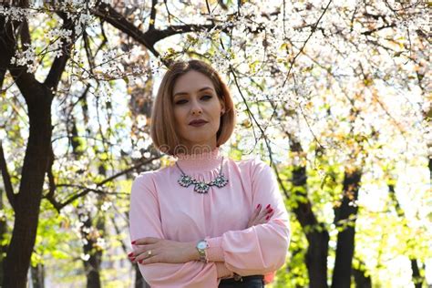 Portrait Pretty Blonde Girl In A Park Stock Photo Image Of Beautiful Sunshine
