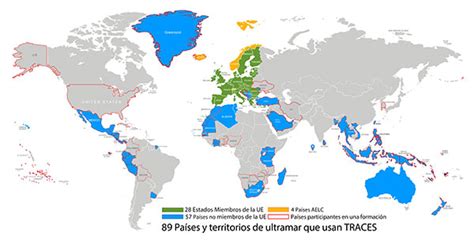 Health And Food Safety Pa Ses Y Territorios De Ultramar Que Usan Traces