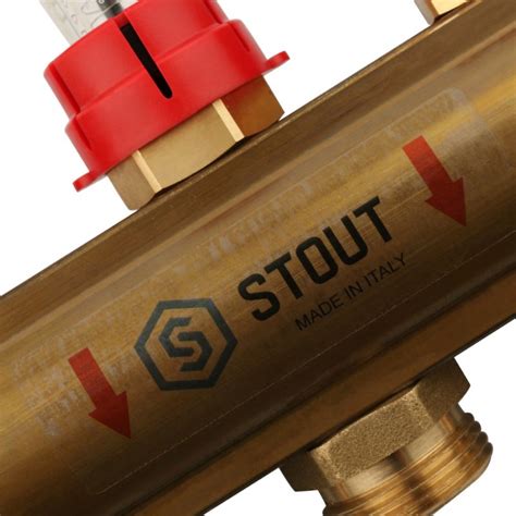 Коллектор из латуни на 4 выхода с расходомерами STOUT – купить по ...