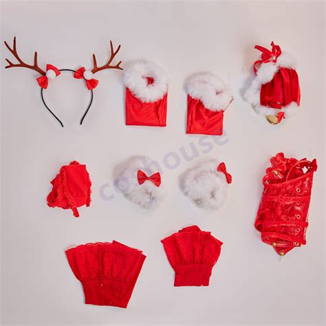 Women Christmas Sexy Lingerie Set Ganyu Derivative Halter Top And Thong Set Ebay