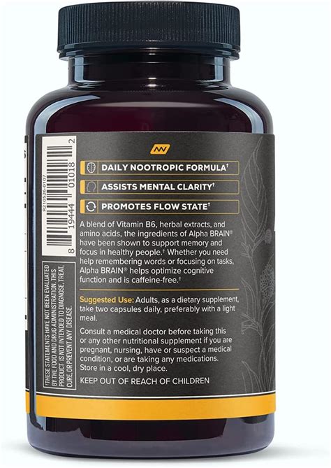 Amazon Onnit Alpha Brain Premium Nootropic Brain Supplement For