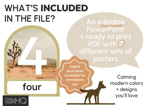 Rustic Boho Western Inspired Classroom Decor Editable Number Posters