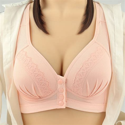 Dondpo Plus Size Lingerie Bras For Women Women Fashion Sexy Lace Front Buckle Underwear Without