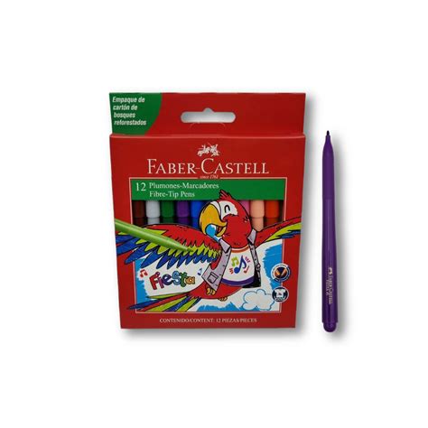 Plumones Fiesta Caja X 12 Unidades Faber Castell