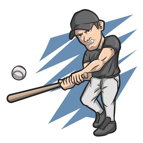 Premium Vector Pitch Baseball Boy Cartoon Player With Bat And Ball