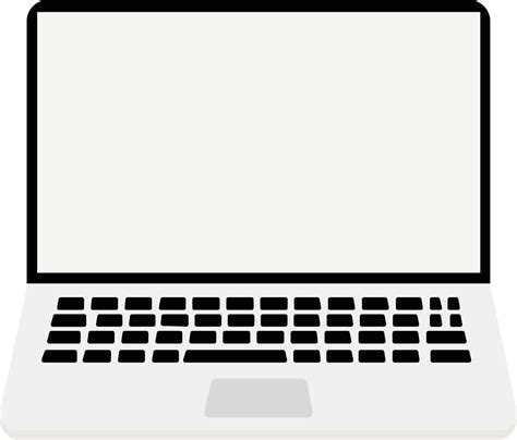 Laptop Flat Icon On White Background Computer Laptop With Blank Empty