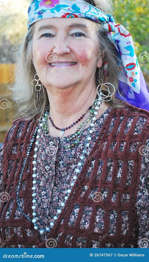 Mature Female Hippie Stock Image Image Of Retro Hippie