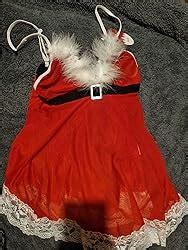 Rslove Women S Sexy Santa Christmas Lingerie Set Babydoll Lace Chemises Sleepwear Amazon Co Uk