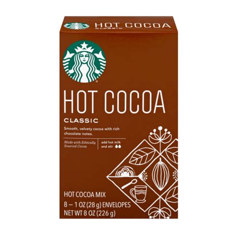 Box Of Packages Of Cacao Powder Traditional Flavor Starbucks Classic Chocolate Hot Cocoa Mix
