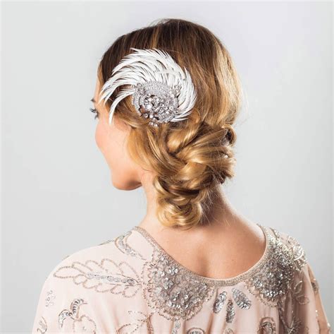 Adore Feather And Crystal Hairpiece By Lola Alice Feather Hair