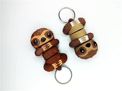 Cute Flexi Pets Sloth (Keychain & Magnet) by Valeria Momo & Mattia