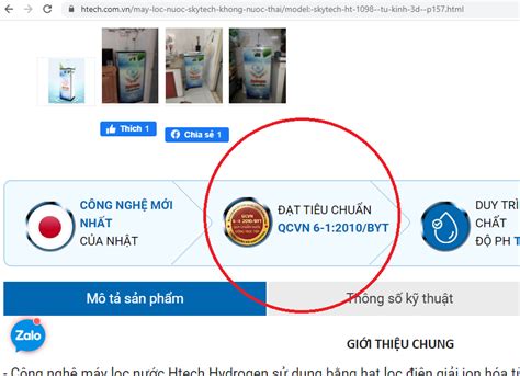 Máy lọc nước HTECH có được chứng nhận hợp quy Quy chuẩn QCVN 6 1 2010 BYT