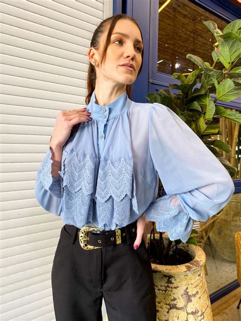 Camisa Feminina Azul Camisa Feminina Camisa Feminino