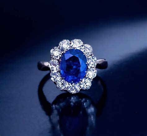 Antique Diamond Kyanite Gold Engagement Ring at 1stdibs