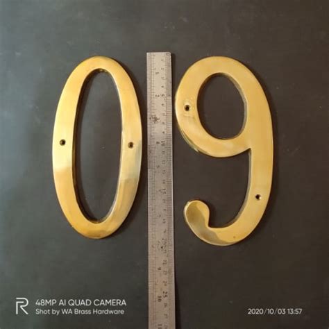 jual nomer angka plat besar rumah kantor kuningan  cm brass