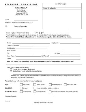 Fillable Online Personnel Commission Forms And Documents Fax Email